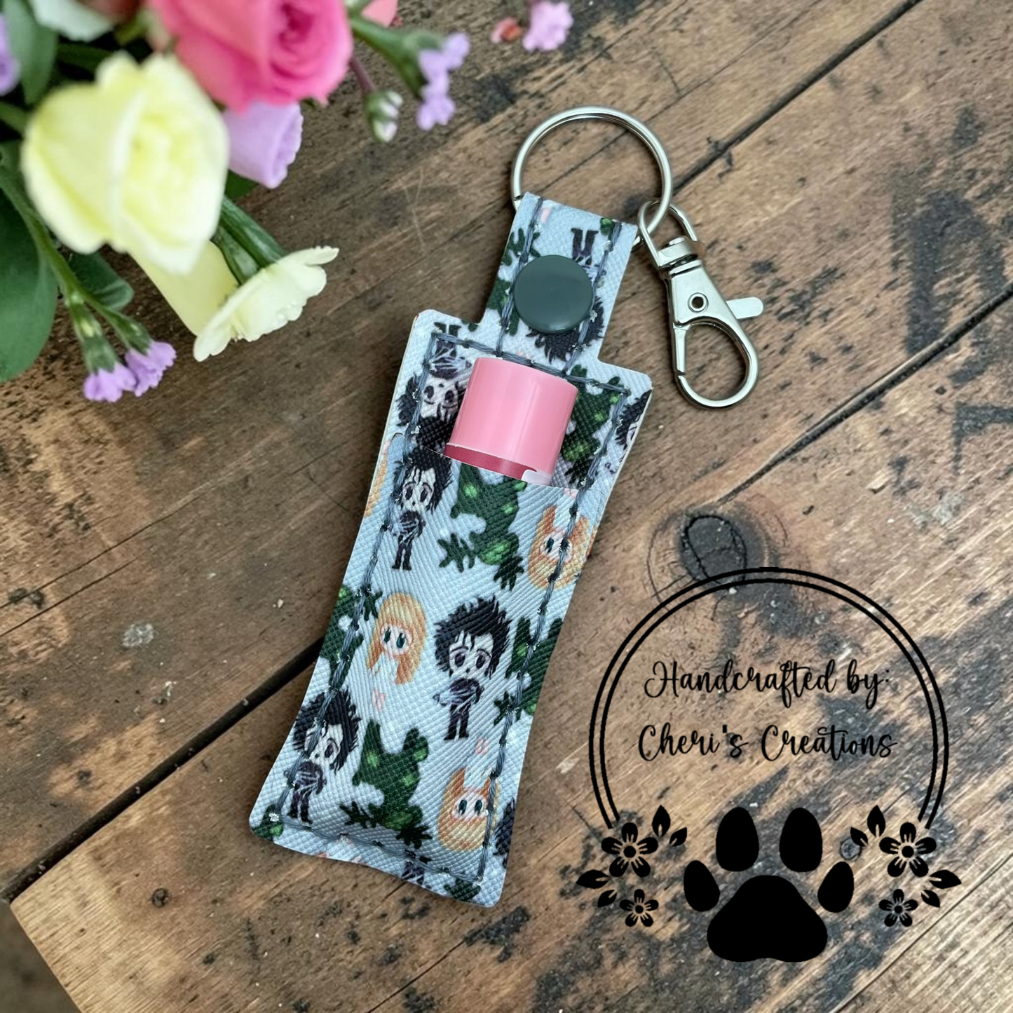 Gothic Scissor Guy Chapstick Holder Keychain – Lip Balm Holder