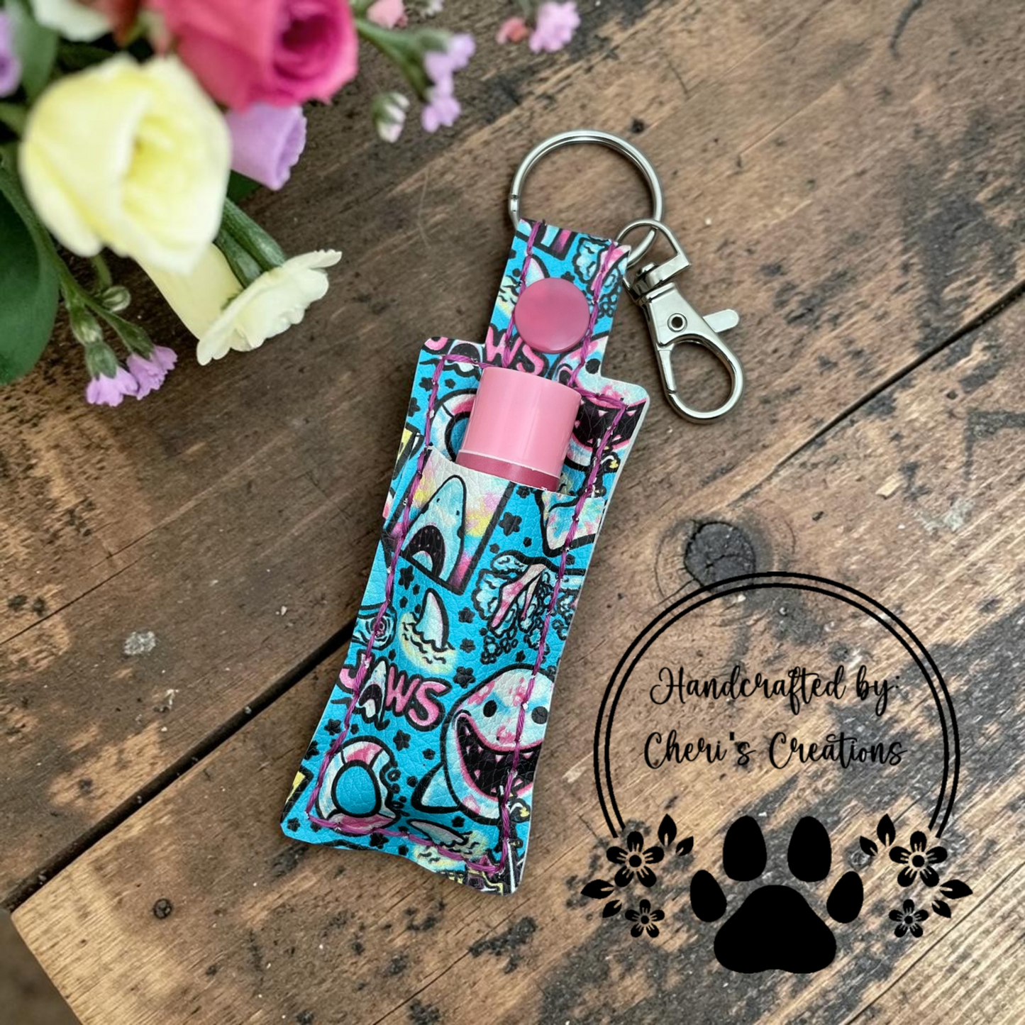 Shark Attack Chapstick Holder Keychain – Lip Balm Holder