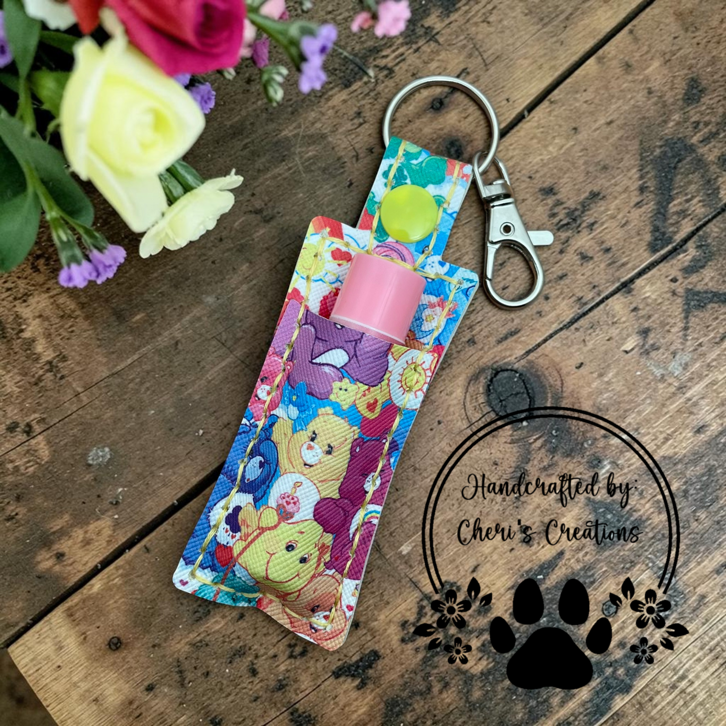 Rainbow Bears Chapstick Holder Keychain – Lip Balm Holder