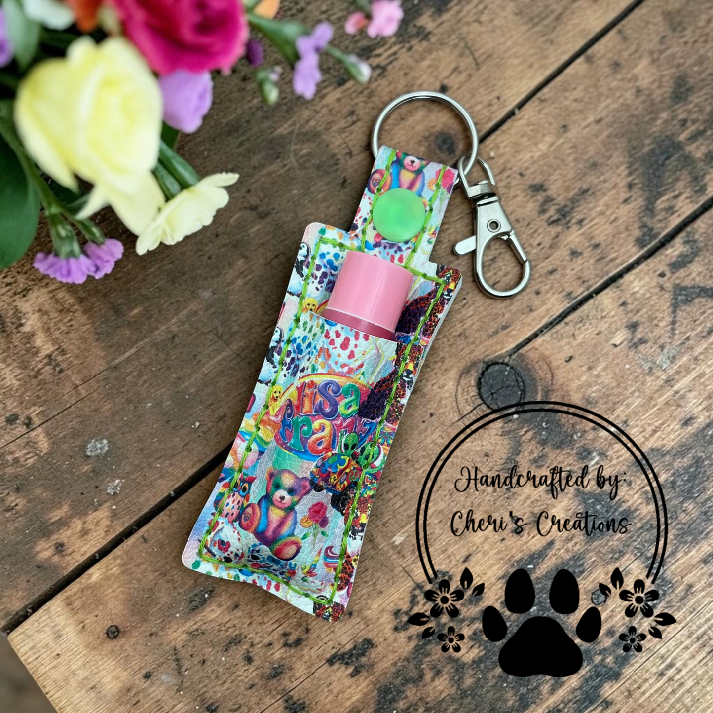 Rainbow Animals Chapstick Holder Keychain – Lip Balm Holder