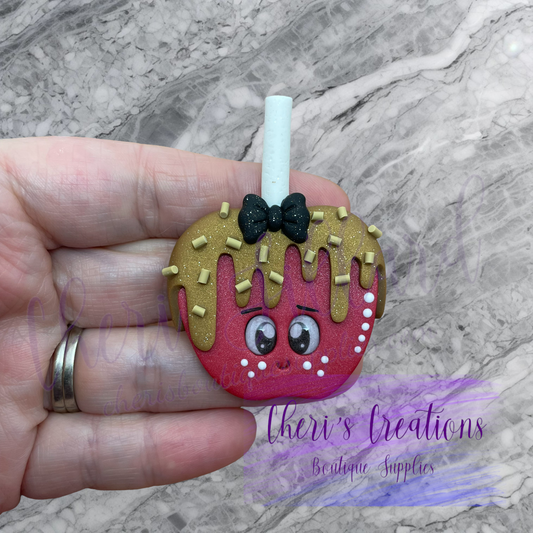 Caramel & Peanut Sprinkles Candy Apple Polymer Clay Embellishment