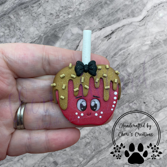 Caramel & Peanut Sprinkles Candy Apple Polymer Clay Embellishment