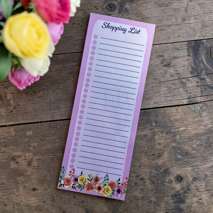 Carnation Floral Shopping List Notepad