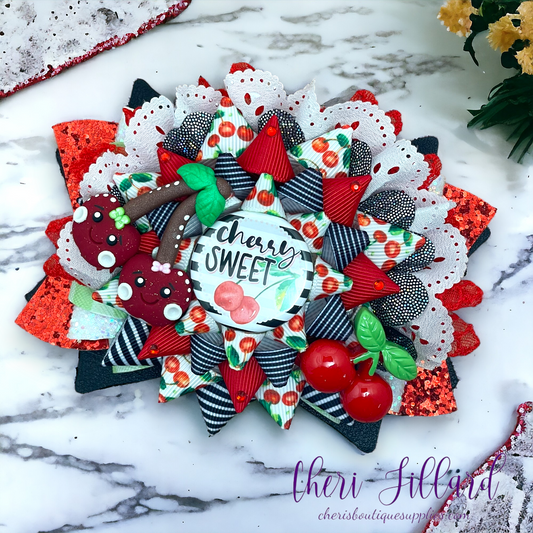 Cherry Sweet Fancy Stacked Hair Bow