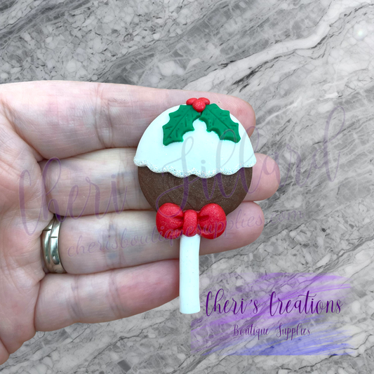 Christmas Cake Pop Polymer Clay Embellishment