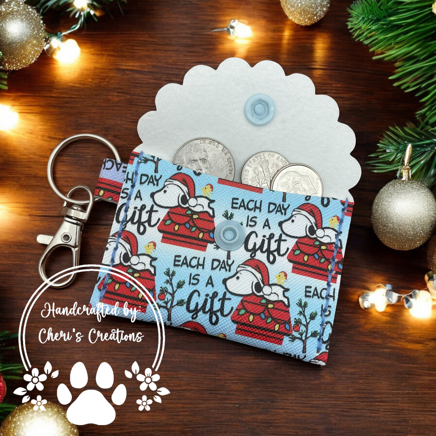 Each Day is a Gift Mini Keychain Wallet