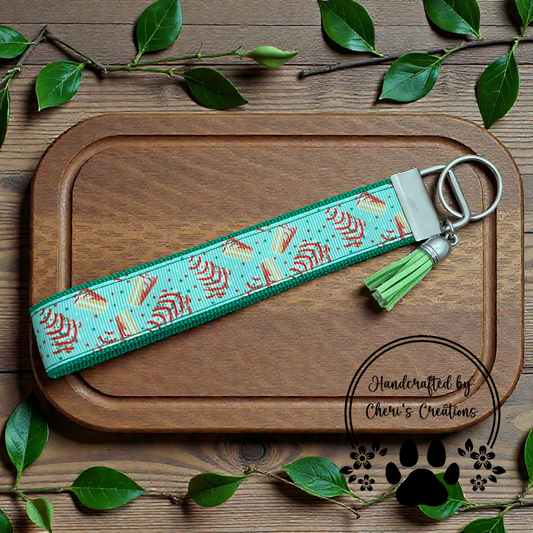 Wristlet Keychain - Christmas Tree Cakes Key Fob