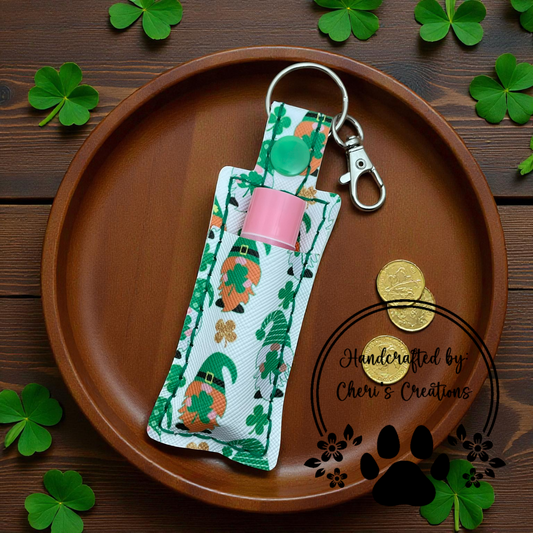 Chapstick Keychain - Clover Gnomes Lip Balm Holder