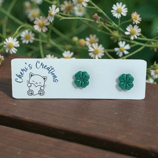Clover Studs – Handmade Polymer Clay Earrings