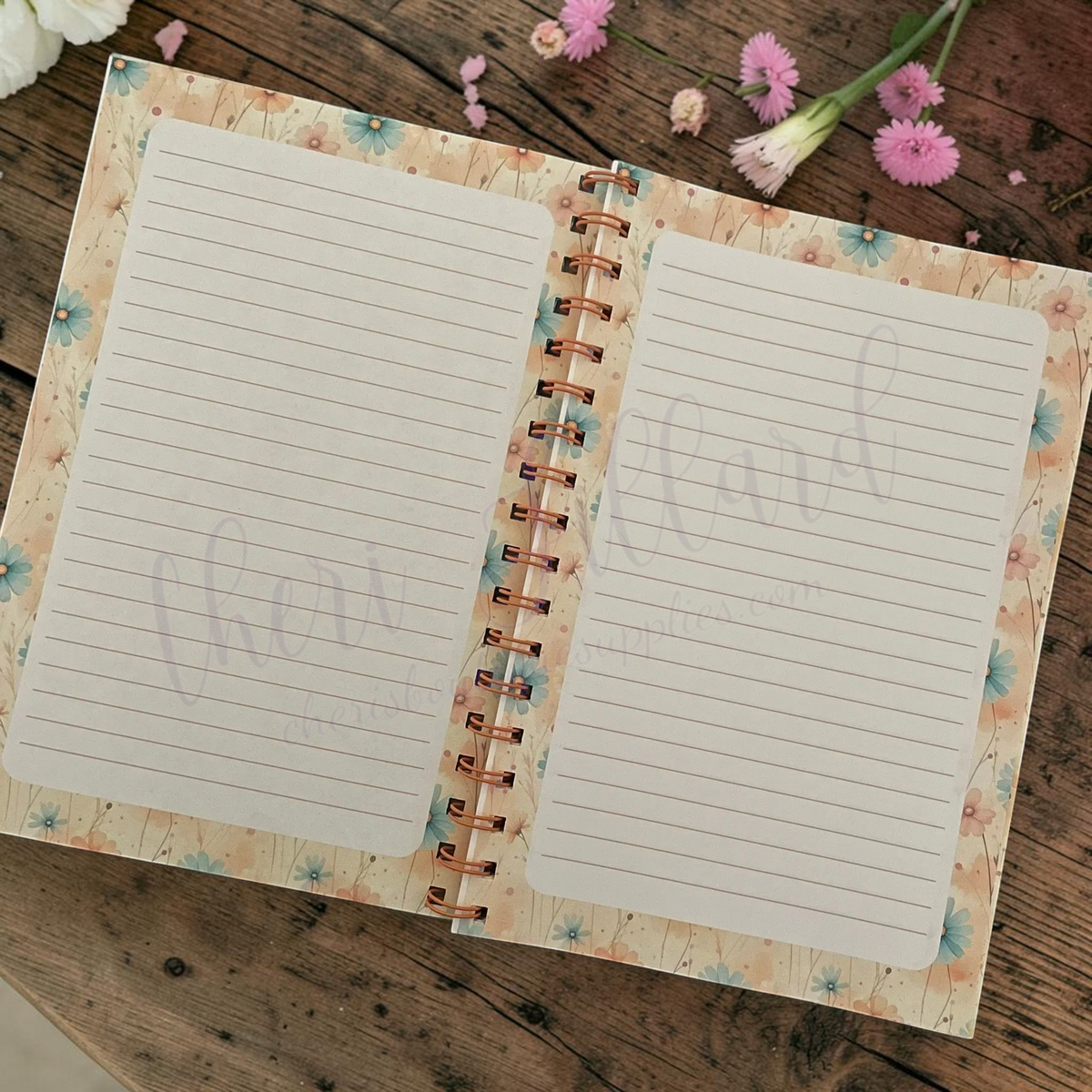 Coastal Floral Spiral Notebook