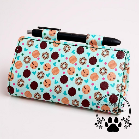 Sweet Cookie-Themed Checkbook Cover – Handmade Faux Leather Accessory