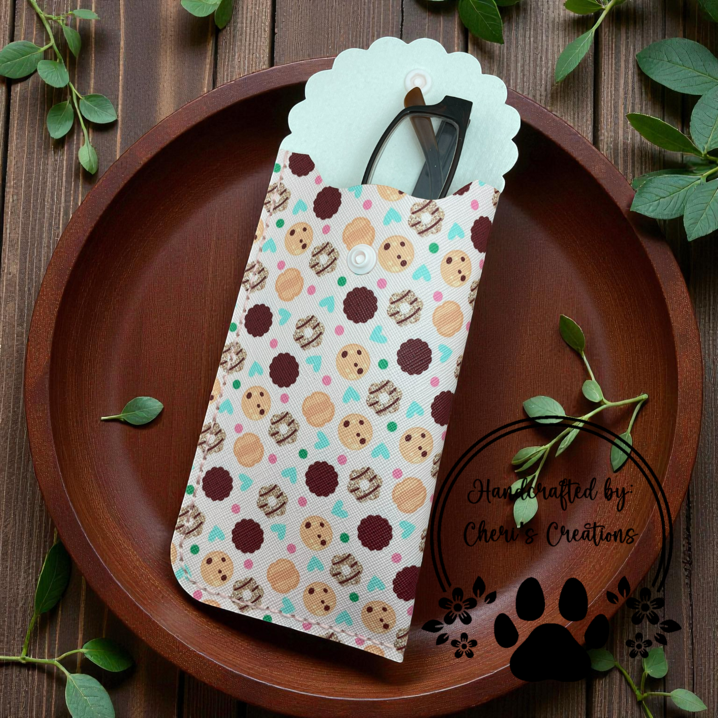 Glasses Case - Cookies on Pink Case for Glasses