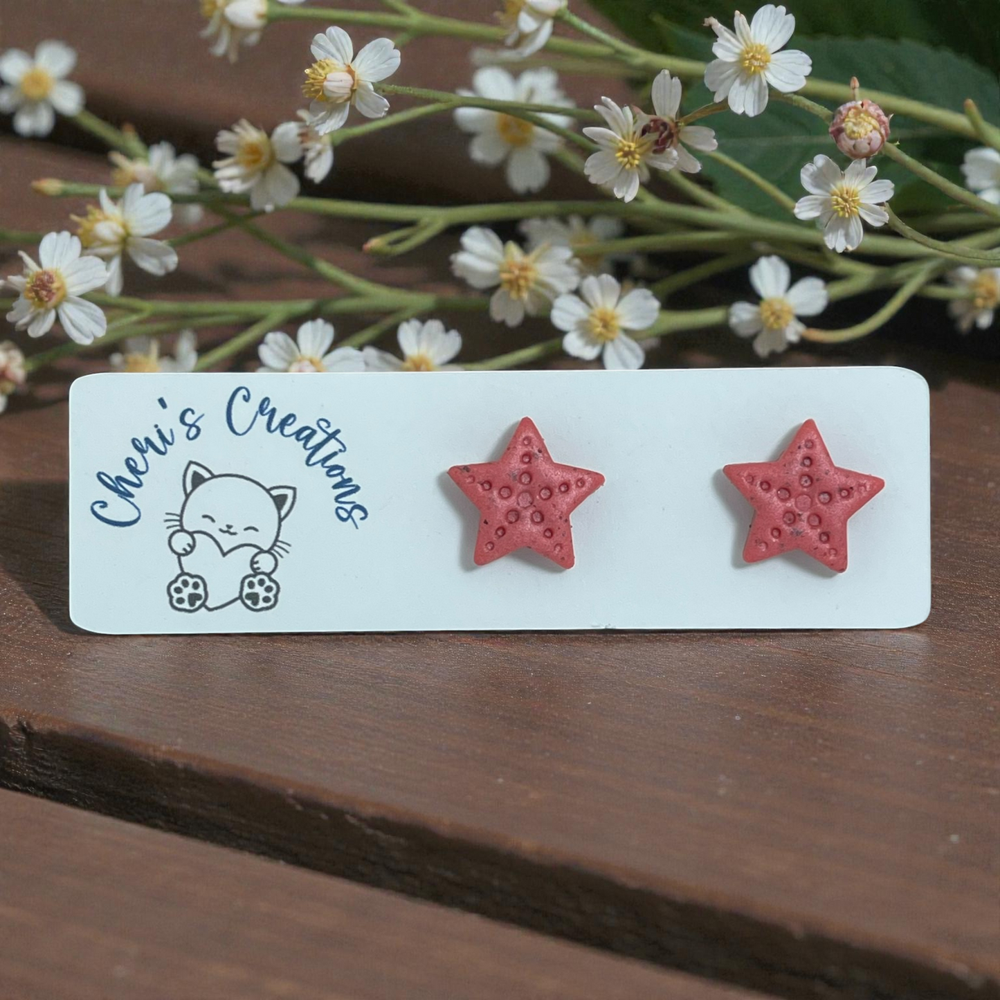 Starfish Studs – Handmade Polymer Clay Earrings