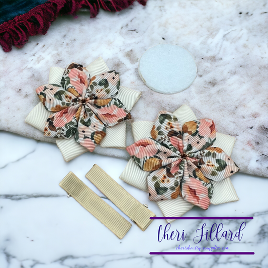 Country Floral Flower Bow Kit