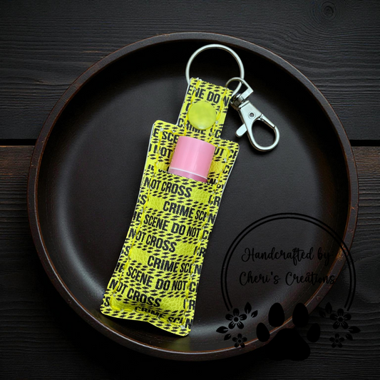 Chapstick Keychain - Crime Scene Lip Balm Holder