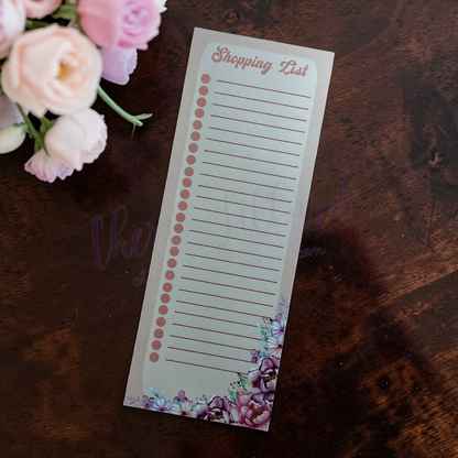 Dahlia Floral Shopping List Notepad