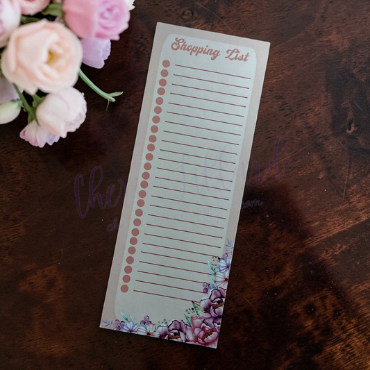 Dahlia Floral Shopping List Notepad