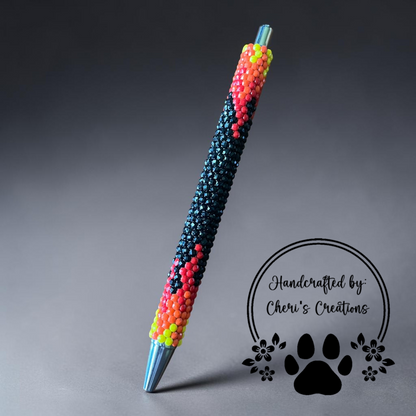 Flame Design Rhinestone Bling Ballpoint Pen