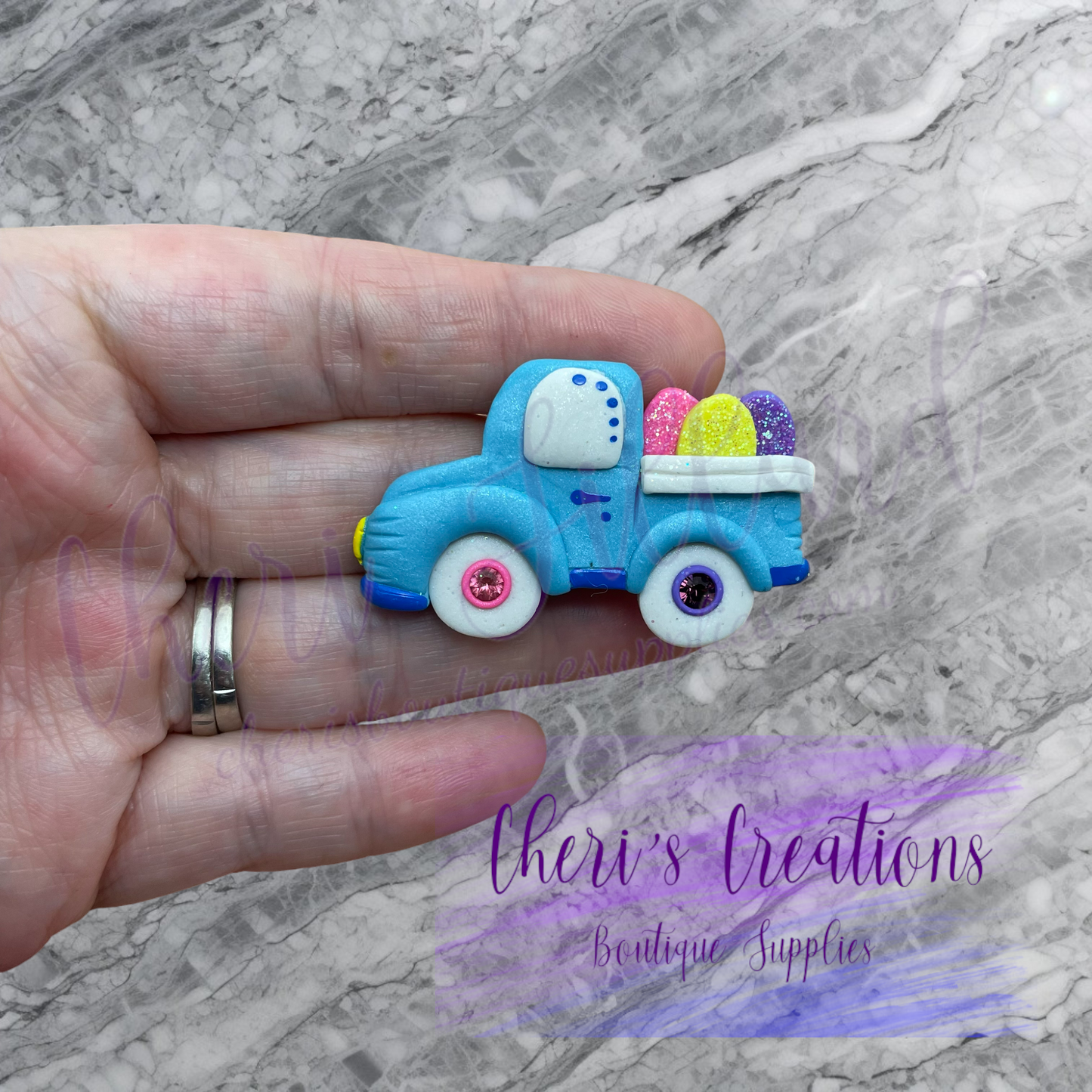 Easter Egg Truck Polymer Clay Embellishment