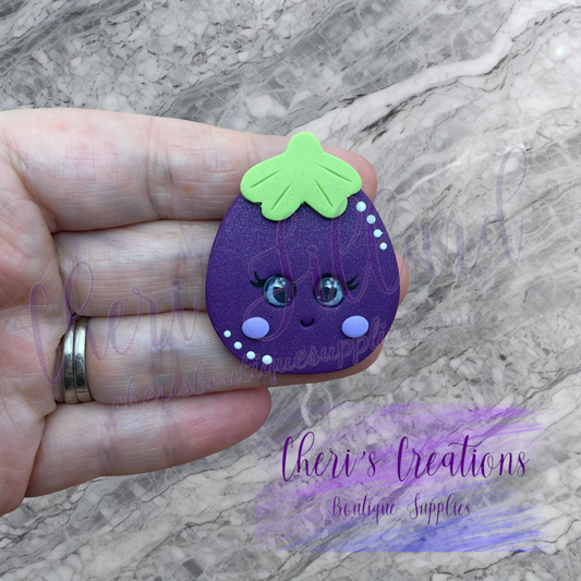 Little Eggplant Polymer Clay Embellishment