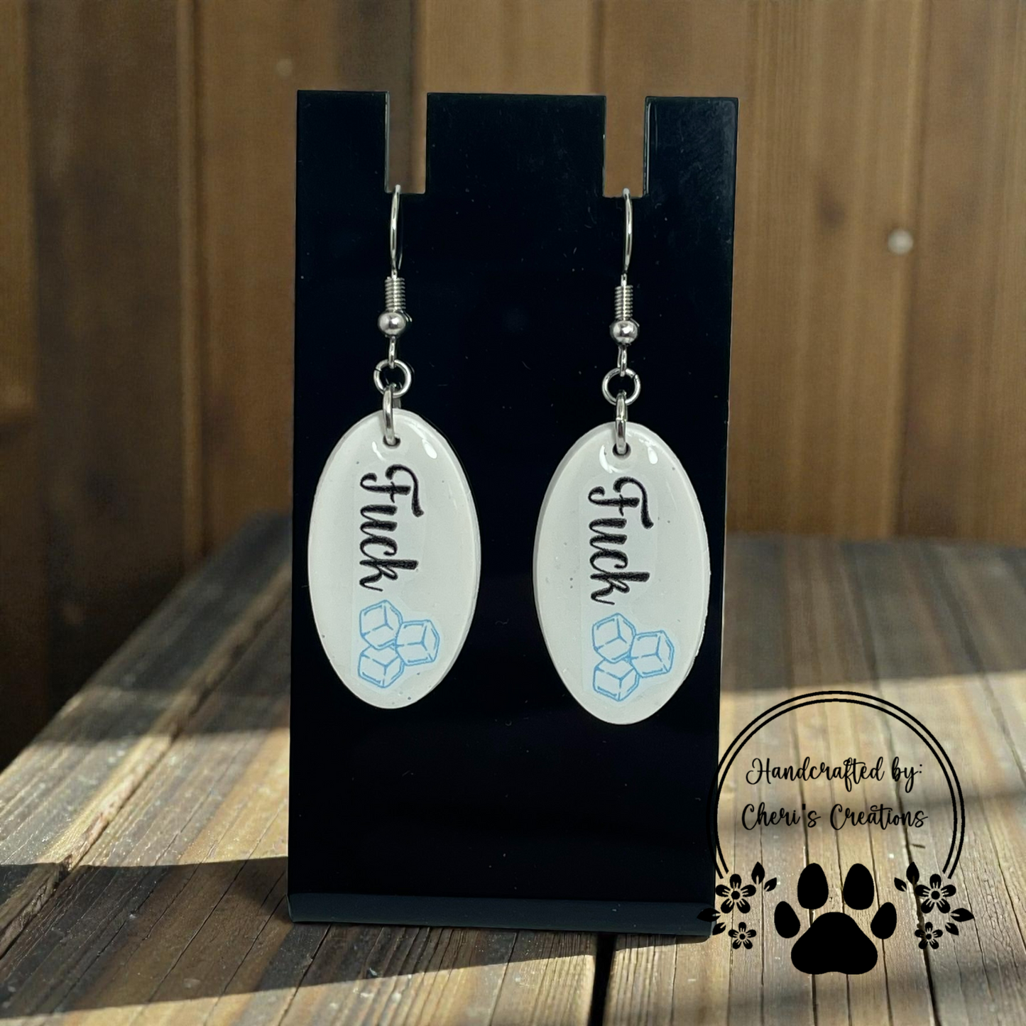 F Ice Dangle Earrings – Handmade Polymer Clay Earrings