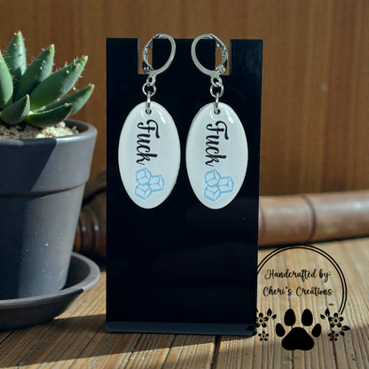 F Ice Dangle Earrings – Handmade Polymer Clay Earrings
