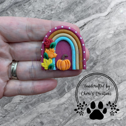 Fall Harvest Rainbow Polymer Clay Embellishment