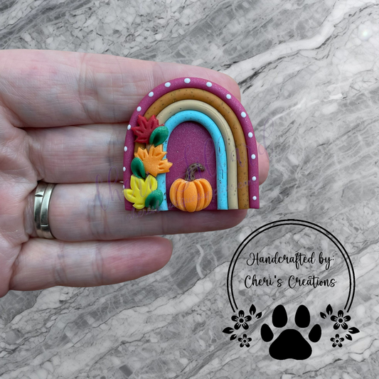 Fall Harvest Rainbow Polymer Clay Embellishment
