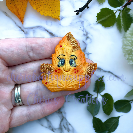 Fall Leaf Polymer Clay Embellishment
