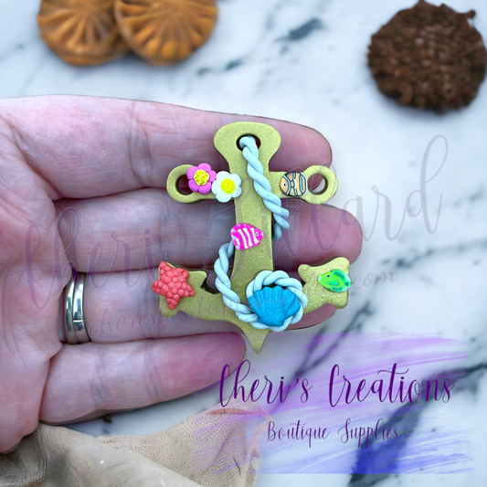 Fancy Anchor Polymer Clay Embellishment