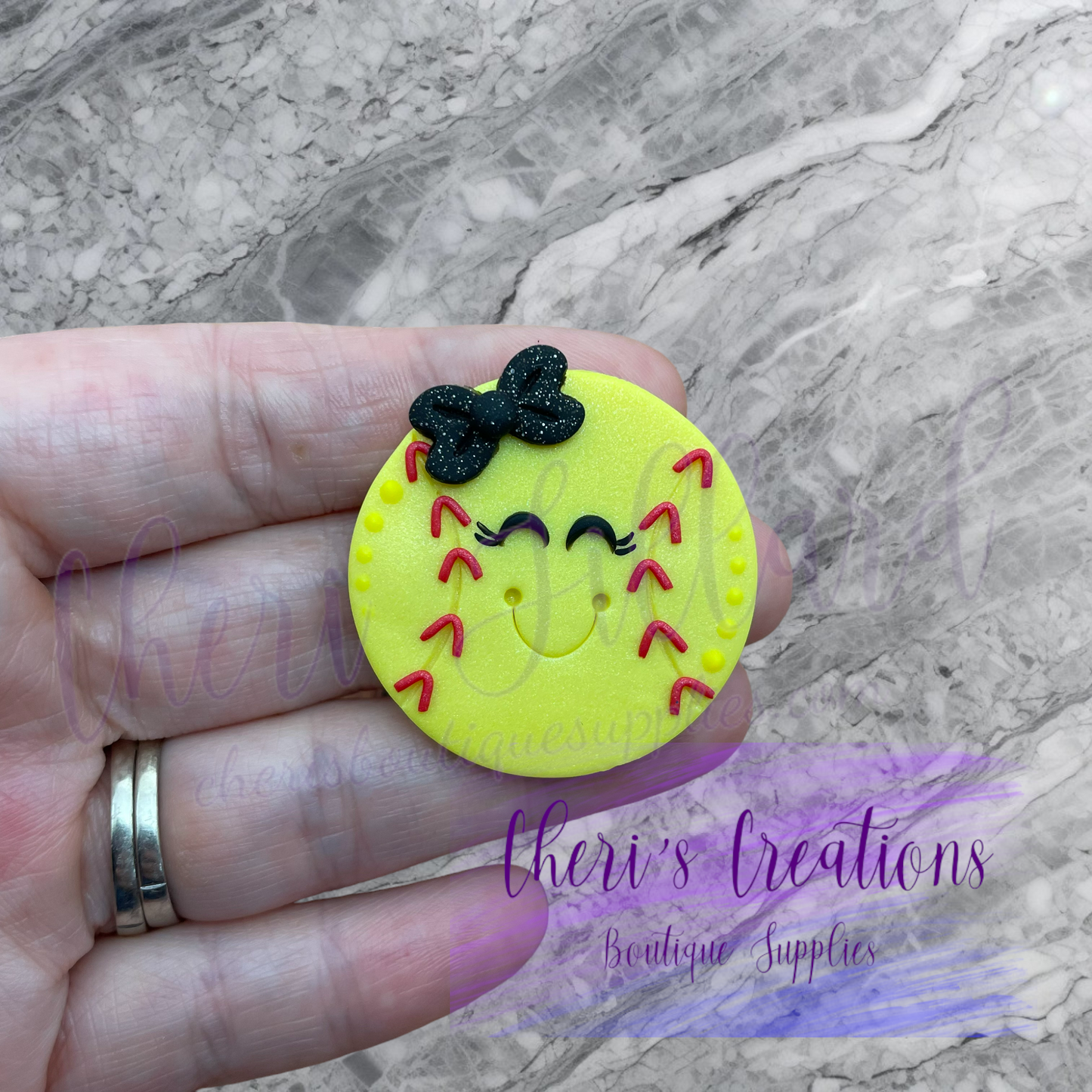 Fast Pitch Softball Polymer Clay Embellishment