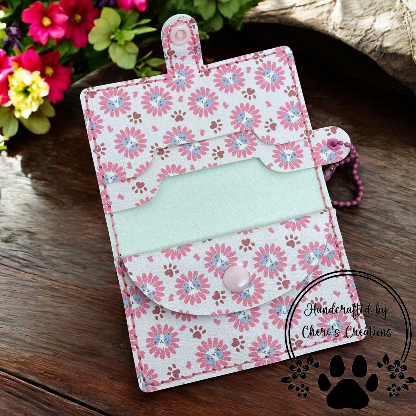 Flower Kitty Coin & Card Wallet