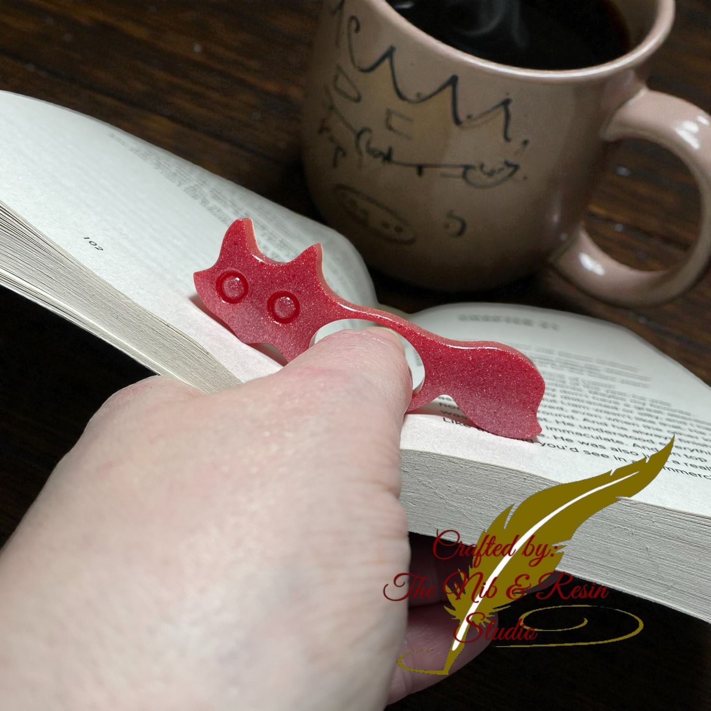 Page Holder - Deep Glitter Red Fox Thumb Holder