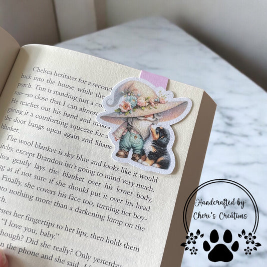 Gnomes & Dogs Magnetic Bookmark – Cute Book Lover Gift