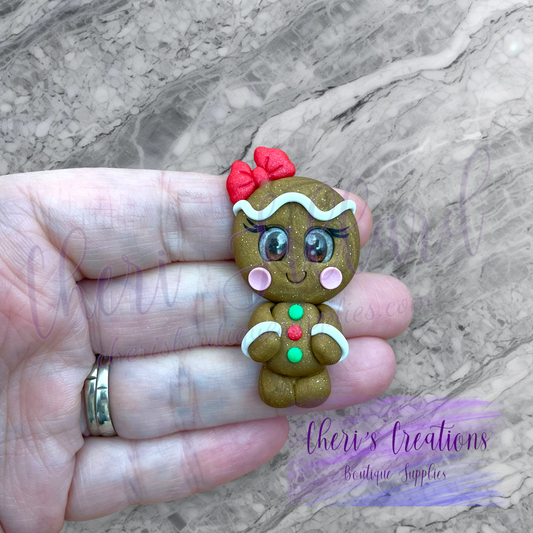 Gingerbread Cutie Polymer Clay Embellishment