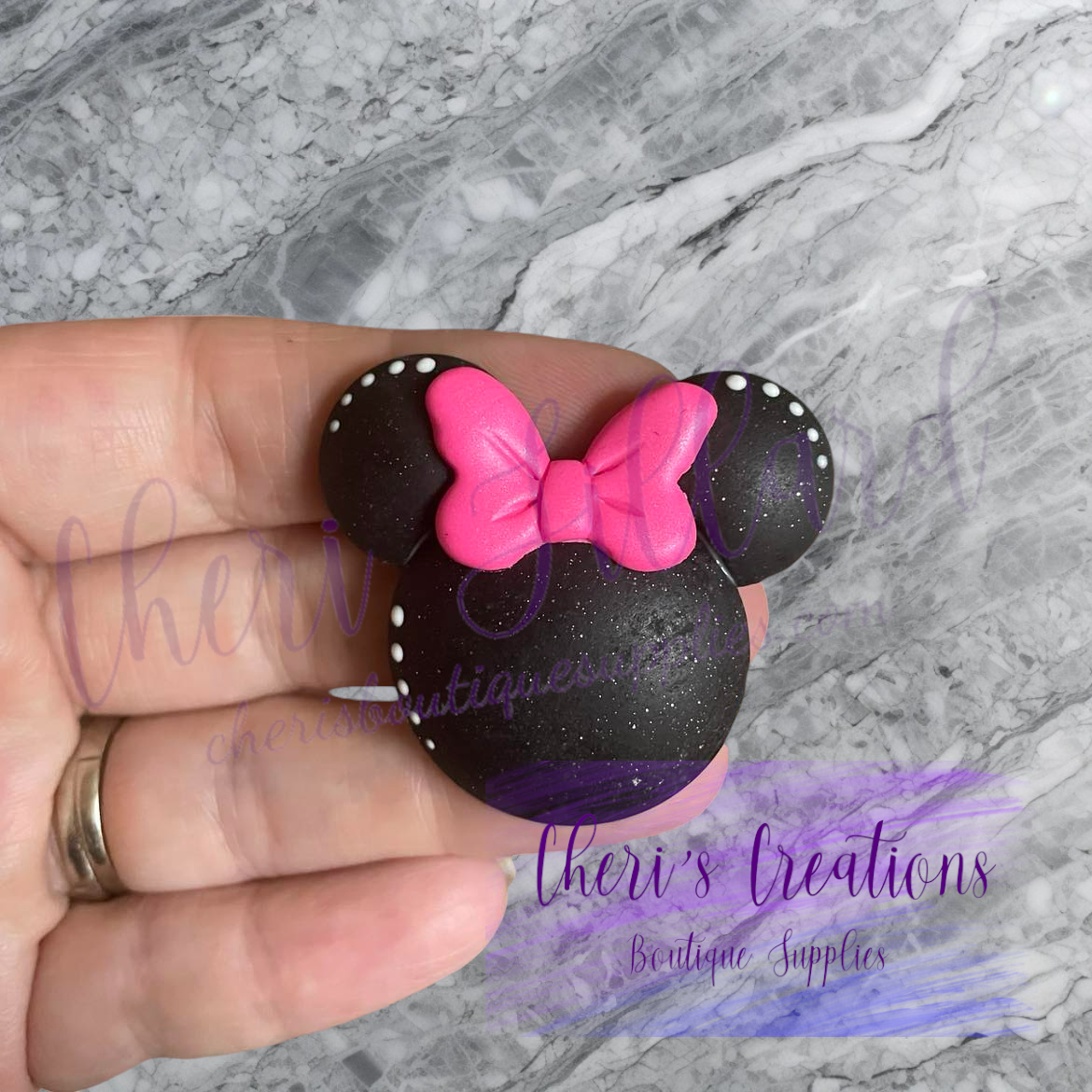 Girl Mouse Head Polymer Clay Embellishment