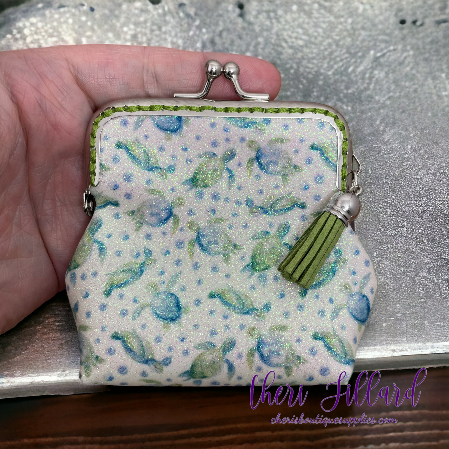 Glittery Sea Turtles Coin Purse