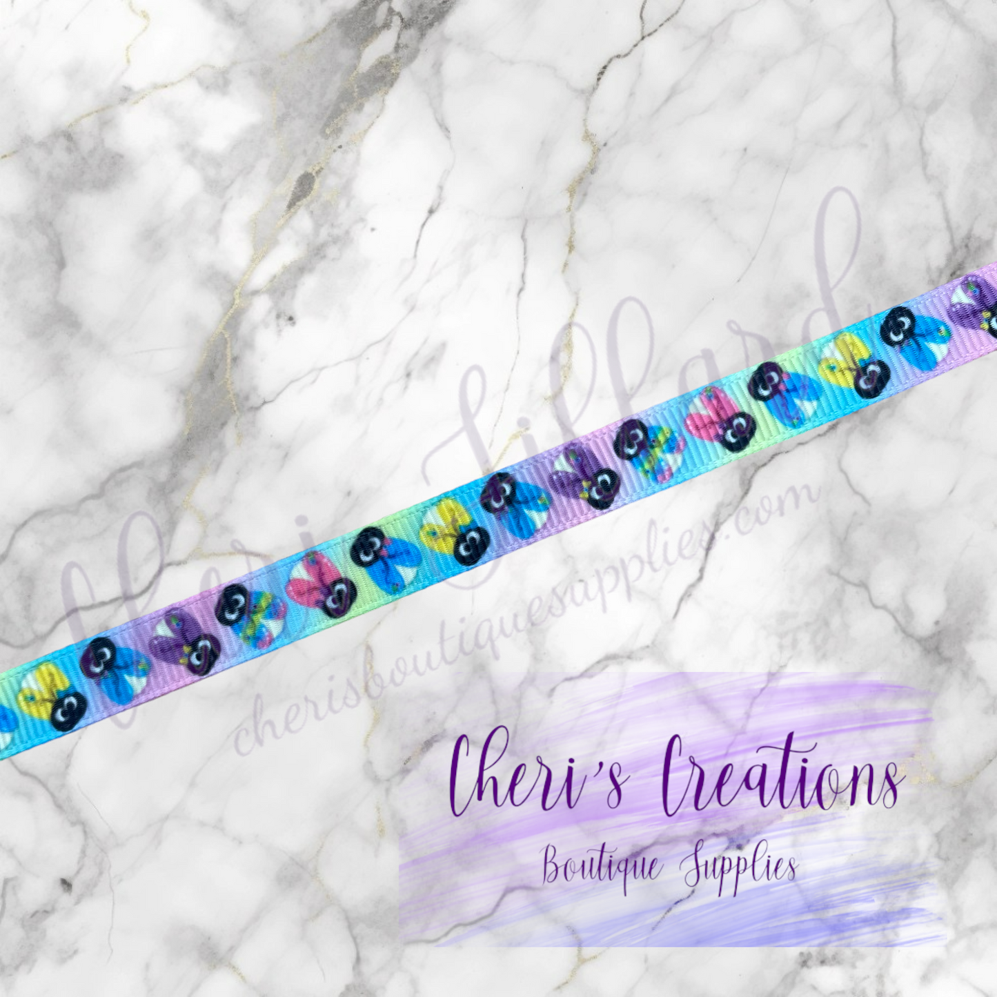 Rainbow Glow Bugs Grosgrain Ribbon – 3/8", 5/8", 7/8", 1.5" | Colorful Bug Ribbon by the Yard | Cute Insect Bow & Craft Supply
