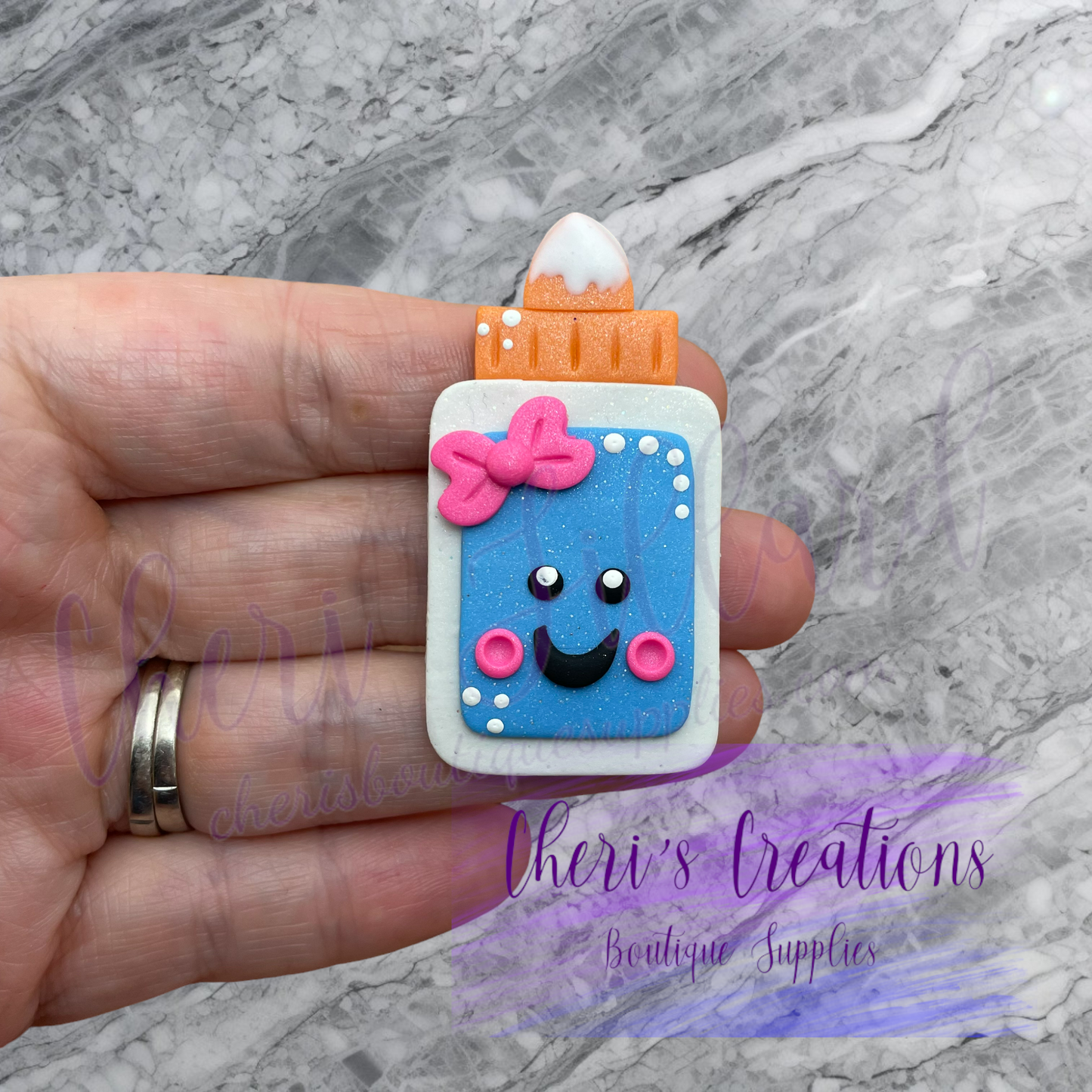 Cute Glue Bottle Polymer Clay Embellishment