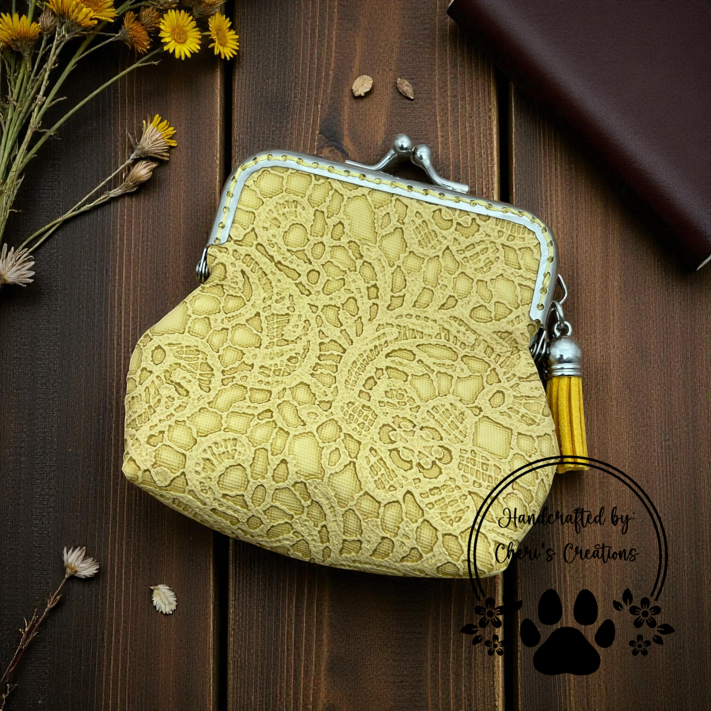 Coin Purse - Golden Lace Change Purse