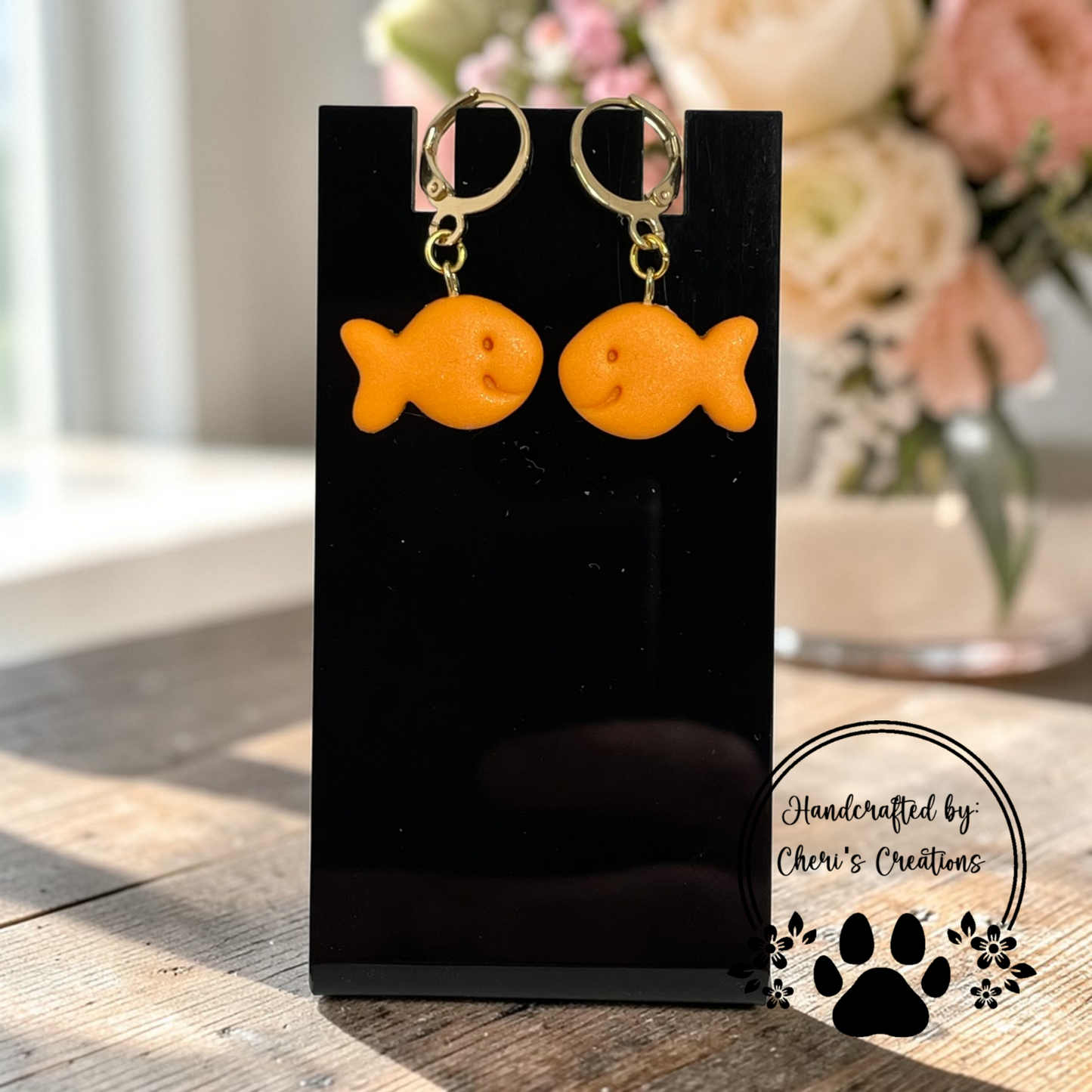 Mini Fish Cracker Dangles - Handmade Polymer Clay Earrings