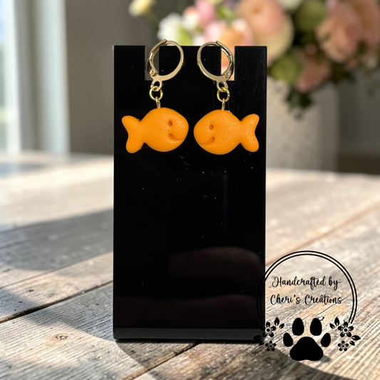 Mini Fish Cracker Earrings - Handmade Polymer Clay Dangle Earrings