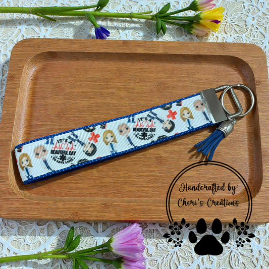 Wristlet Keychain - Great Day for Saving Lives Key Fob