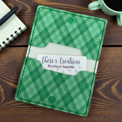 Card Wallet - Green Plaid Slim Pocket Wallet