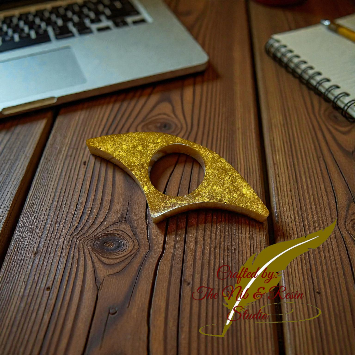 Page Holder - Royal Gold Satin Half Round Thumb Holder