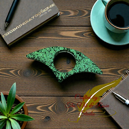 Page Holder - Green Glitter Half Round Thumb Holder
