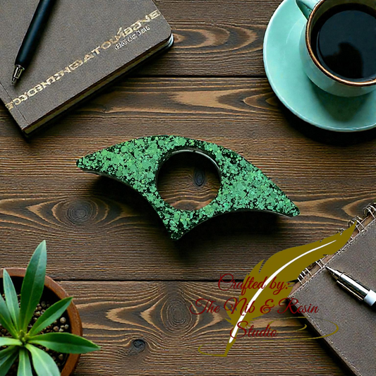 Page Holder - Green Glitter Half Round Thumb Holder
