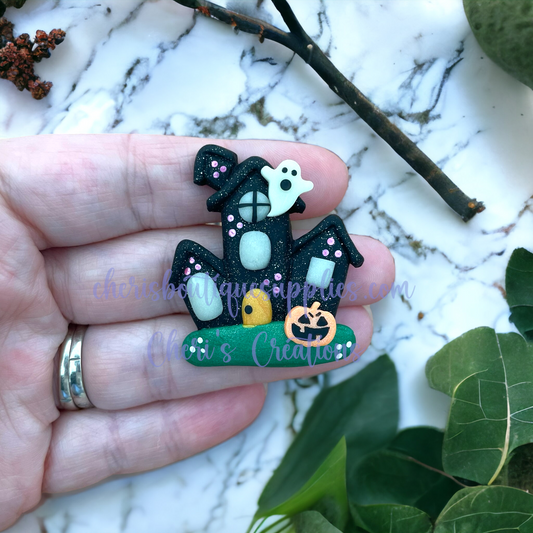 Haunted House Polymer Clay Embellishment