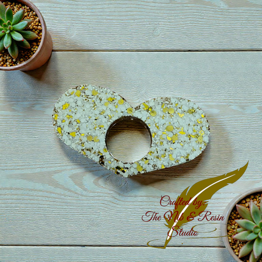 Page Holder - White & Gold Glitter Heart Thumb Holder