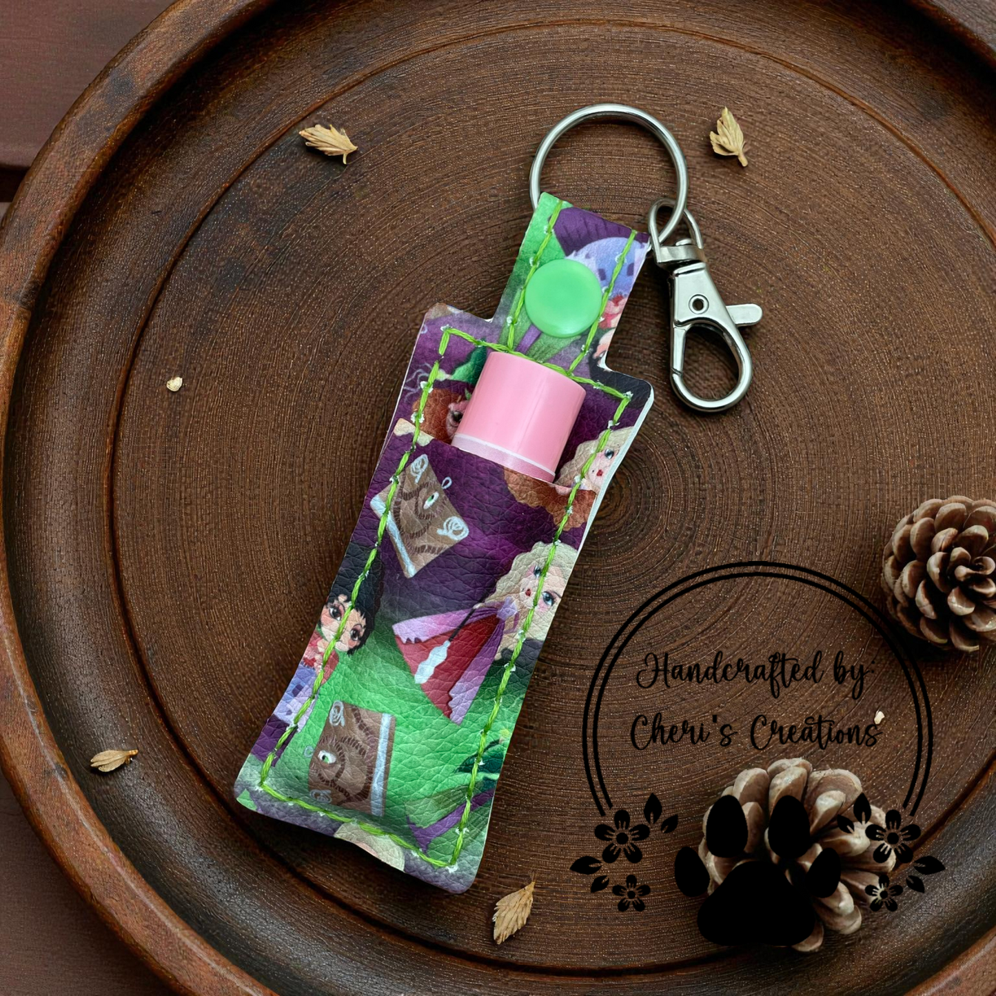 Chapstick Keychain - Witch Sisters Lip Balm Holder